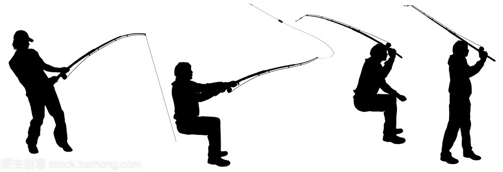 男子釣魚的人